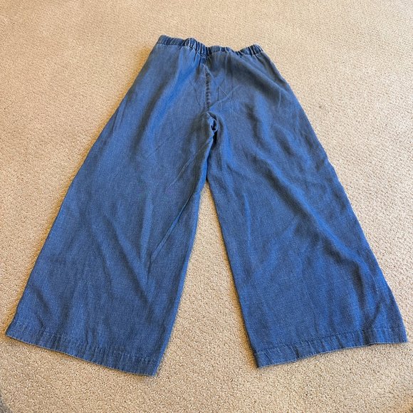 J McLaughlin Pant Chambray Wide Leg Crop Lyocell Linen Boho Coastal Grandma Sz 4 - Picture 8 of 11